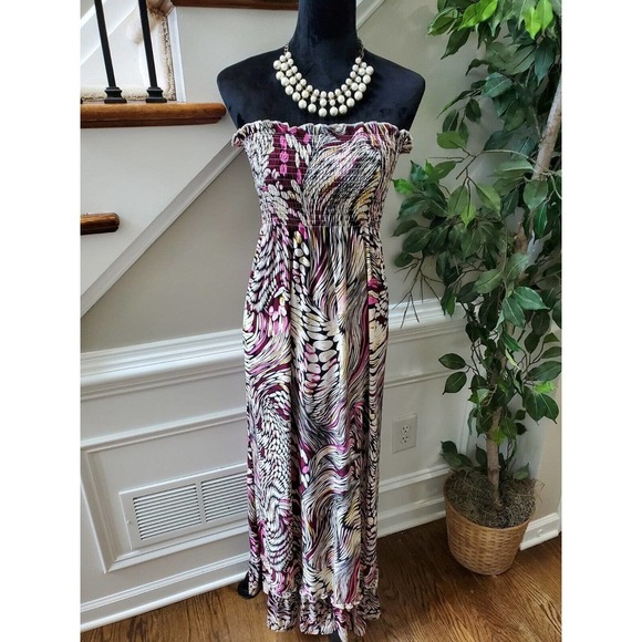 Just Love Women's Multicolor Polyester Off The Shoulder Long Maxi Dress Size L - Picture 10 of 10